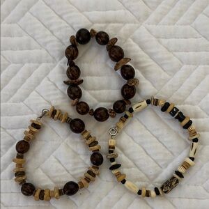 Brown and Tan Beaded Bracelet Set